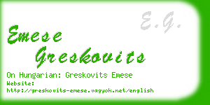 emese greskovits business card